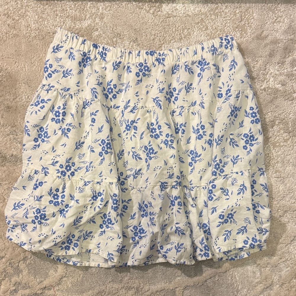 Sincerely Jules Blue Floral Mini Skirt